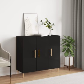 Aparador de madera de ingeniería negro 90x34x80 cm de , Aparadores - Ref: Foro24-828093, Precio: 97,53 €, Descuento: %