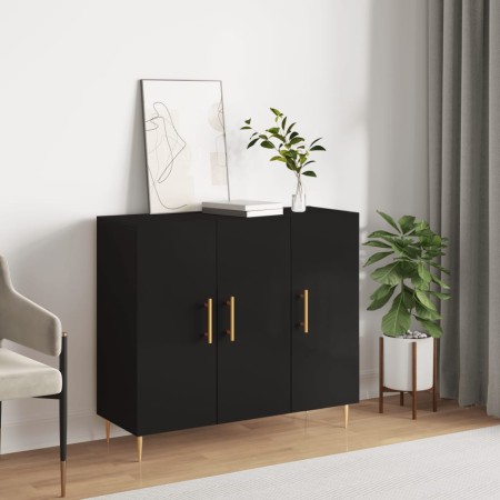 Aparador de madera de ingeniería negro 90x34x80 cm de , Aparadores - Ref: Foro24-828093, Precio: 97,53 €, Descuento: %