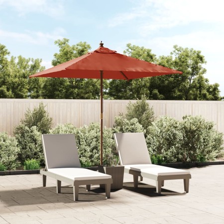 Sombrilla de jardín con poste de madera terracota 198x198x231cm de , Sombrillas - Ref: Foro24-363188, Precio: 59,50 €, Descue...
