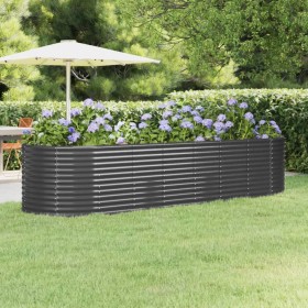 Jardinera arriate acero recubierto polvo antracita 322x100x68cm de , Maceteros y jardineras - Ref: Foro24-319071, Precio: 117...