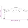 Sombrilla de pared con LED amarillo 290 cm de , Sombrillas - Ref: Foro24-362896, Precio: 121,63 €, Descuento: %