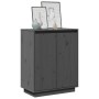 Aparador de madera maciza de pino gris 60x34x75 cm de , Aparadores - Ref: Foro24-813347, Precio: 67,45 €, Descuento: %