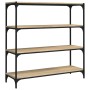 Estantería contrachapada y acero roble Sonoma 100x33x100 cm de , Librerías y estanterías - Ref: Foro24-819358, Precio: 72,33 ...