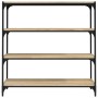 Estantería contrachapada y acero roble Sonoma 100x33x100 cm de , Librerías y estanterías - Ref: Foro24-819358, Precio: 72,33 ...