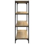 Estantería contrachapada y acero roble Sonoma 100x33x100 cm de , Librerías y estanterías - Ref: Foro24-819358, Precio: 72,33 ...
