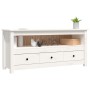 Mueble para TV de madera maciza de pino blanco 114x35x52 cm de , Muebles TV - Ref: Foro24-821503, Precio: 120,77 €, Descuento: %
