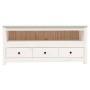 Mueble para TV de madera maciza de pino blanco 114x35x52 cm de , Muebles TV - Ref: Foro24-821503, Precio: 120,77 €, Descuento: %