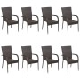Juego de comedor de jardín de 9 piezas marrón de vidaXL, Conjuntos de jardín - Ref: Foro24-3067880, Precio: 609,04 €, Descuen...