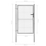 Puerta de jardín acero galvanizado plateado 105x175 cm de , Puertas de jardín - Ref: Foro24-144757, Precio: 156,30 €, Descuen...