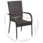 Juego de comedor de jardín de 9 piezas marrón de vidaXL, Conjuntos de jardín - Ref: Foro24-3067880, Precio: 651,32 €, Descuen...