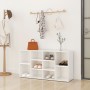 Banco zapatero madera contrachapada blanco brillo 103x30x54,5cm de , Zapateros y organizadores de calzado - Ref: Foro24-80329...
