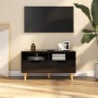 Mueble de TV madera de ingeniería negro brillo 90x40x48,5 cm en Muebles TV | Comprar online en Foru.es