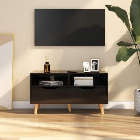 Mueble de TV madera de ingeniería negro brillo 90x40x48,5 cm en Muebles TV | Comprar online en Foru.es