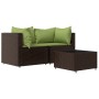 Set muebles de jardín 3 piezas y cojines ratán sintético marrón de , Sofás de exterior - Ref: Foro24-319827, Precio: 177,36 €...