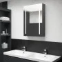 Armario de baño con espejo y luz LED gris 50x13x70 cm de vidaXL, Tocadores de baño - Ref: Foro24-326497, Precio: 107,81 €, De...