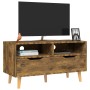Mueble de TV madera de ingeniería roble ahumado 90x40x48,5 cm en Muebles TV | Comprar online en Foru.es