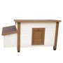 @Pet Gallinero de exterior madera blanco y marrón 136x74,5x75 cm de , Jaulas y habitáculos para animales pequeños - Ref: Foro...