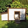 @Pet Gallinero de exterior madera blanco y marrón 136x74,5x75 cm de , Jaulas y habitáculos para animales pequeños - Ref: Foro...