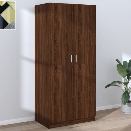 Armario madera contrachapada color roble marrón 80x52x180 cm de , Armarios roperos - Ref: Foro24-815353, Precio: 222,00 €, De...