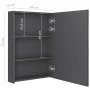 Armario de baño con espejo y luz LED gris 50x13x70 cm de vidaXL, Tocadores de baño - Ref: Foro24-326497, Precio: 107,81 €, De...