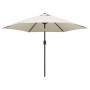 Sombrilla con palo de acero blanca arena 3 m de , Sombrillas - Ref: Foro24-40770, Precio: 63,98 €, Descuento: %