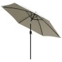 Sombrilla con palo de acero blanca arena 3 m de , Sombrillas - Ref: Foro24-40770, Precio: 63,98 €, Descuento: %