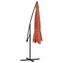 Sombrilla voladiza con poste de aluminio terracota 350 cm de , Sombrillas - Ref: Foro24-44508, Precio: 119,29 €, Descuento: %