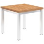 Mesa auxiliar jardín teca maciza y acero inoxidable 45x45x38cm de , Mesas de jardín - Ref: Foro24-46512, Precio: 96,15 €, Des...