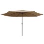 Sombrilla de jardín con palo de metal taupe 390 cm de , Sombrillas - Ref: Foro24-47381, Precio: 78,00 €, Descuento: %