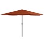 Sombrilla de jardín con palo de metal terracota 390 cm de , Sombrillas - Ref: Foro24-47383, Precio: 88,43 €, Descuento: %
