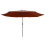 Sombrilla de jardín con palo de metal terracota 390 cm de , Sombrillas - Ref: Foro24-47383, Precio: 88,43 €, Descuento: %