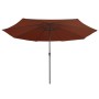 Sombrilla de jardín con palo de metal terracota 390 cm de , Sombrillas - Ref: Foro24-47383, Precio: 88,43 €, Descuento: %