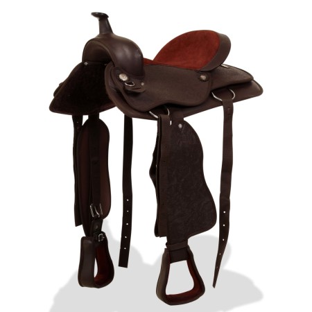 Montura occidental, cabezada y pechera cuero real 15" marrón de , Monturas - Ref: Foro24-91347, Precio: 218,48 €, Descuento: %