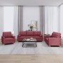 Juego de sofás con cojines 3 piezas tela rojo tinto de , Sofás - Ref: Foro24-3201264, Precio: 585,33 €, Descuento: %