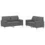 Juego de sofás con cojines 2 piezas tela gris oscuro de , Sofás - Ref: Foro24-3201291, Precio: 442,33 €, Descuento: %