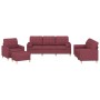 Juego de sofás con cojines 4 piezas tela rojo tinto de , Sofás - Ref: Foro24-3201272, Precio: 634,39 €, Descuento: %