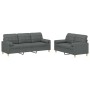 Juego de sofás con cojines 2 piezas tela gris oscuro de , Sofás - Ref: Foro24-3201323, Precio: 544,92 €, Descuento: %