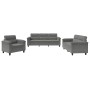 Juego de sofás con cojines 3 piezas tela microfibra gris oscuro de , Sofás - Ref: Foro24-3202292, Precio: 795,16 €, Descuento: %