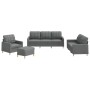 Juego de sofás con cojines 4 piezas tela gris oscuro de , Sofás - Ref: Foro24-3201251, Precio: 746,11 €, Descuento: %