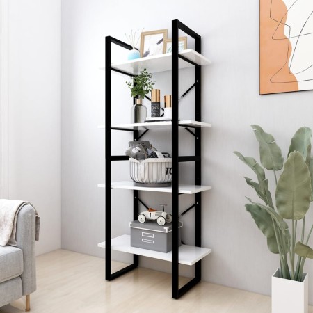Estantería 4 niveles madera contrachapada blanco 60x30x140 cm de , Librerías y estanterías - Ref: Foro24-806437, Precio: 65,4...