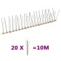 Set de 4 hileras de pinchos contra pájaros y palomas 20 uds 10m de , Repelentes para animales - Ref: Foro24-149127, Precio: 4...
