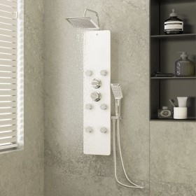 Panel ducha de vidrio 25x47,5x130 cm blanco de , Boquillas de chorro para bañeras y duchas - Ref: Foro24-151419, Precio: 203,...