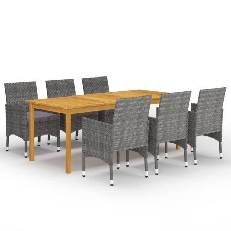 Juego de comedor de jardín de 7 piezas gris de vidaXL, Conjuntos de jardín - Ref: Foro24-3067856, Precio: 562,08 €, Descuento: %