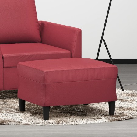 Reposapiés de cuero sintético rojo tinto 60x50x41 cm de , Otomanas - Ref: Foro24-349291, Precio: 54,14 €, Descuento: %