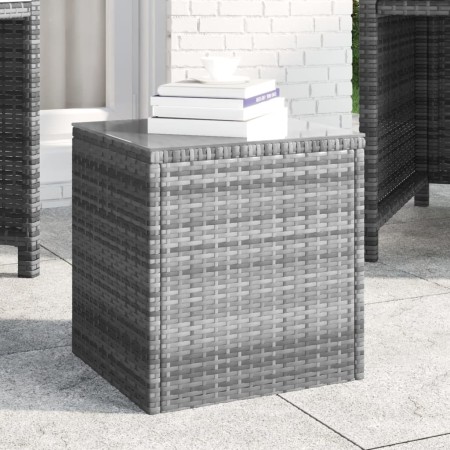 Mesa auxiliar ratán sintético gris 40x37x40,5 cm de , Mesas auxiliares - Ref: Foro24-319389, Precio: 64,59 €, Descuento: %