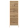 Cómoda de madera maciza de teca 30x30x90 cm de , Cajoneras - Ref: Foro24-340741, Precio: 170,48 €, Descuento: %