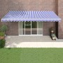 Toldo retráctil aluminio y tela azul y blanco 5x3 m de , Toldos - Ref: Foro24-3154425, Precio: 348,32 €, Descuento: %