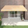 Toldo retráctil aluminio y tela amarillo y blanco 4x3 m de , Toldos - Ref: Foro24-3154433, Precio: 260,69 €, Descuento: %