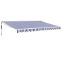 Toldo retráctil automático azul y blanco 4x3 m de , Toldos - Ref: Foro24-3154473, Precio: 440,51 €, Descuento: %