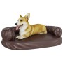 Cama para perros de espuma cuero sintético marrón 88x65 cm de , Camas para perros - Ref: Foro24-171321, Precio: 87,81 €, Desc...